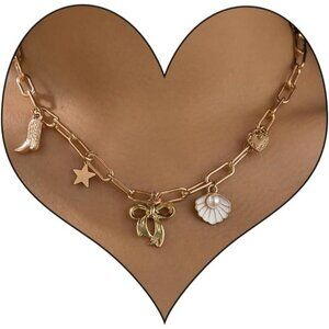 💫 Women Gold Trendy Choker Neclace Charm Chunky Vintage Pendant Fashion Jewelry